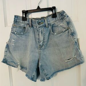 Aerie Faded Blue Distressed Jean Shorts